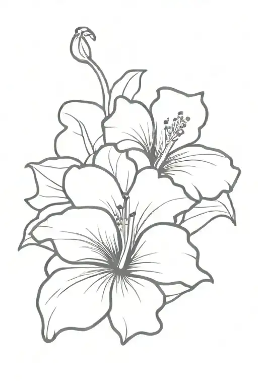 Hibiscus Flower On Rib Cage