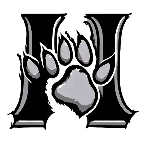 Letter H Dog Paw