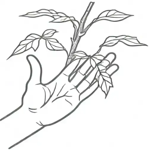A Hand Emoji Symbolizing Little Holds A Tree Between Its Fingers