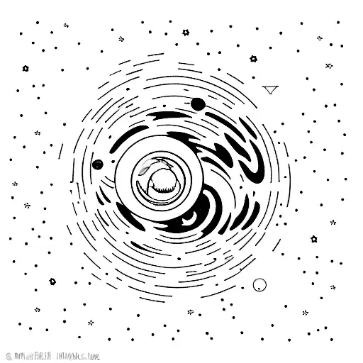 A Minimalist Depiction Of The Planet Uranus Surrounded By Stars