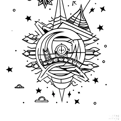 Night Sky Tattoo Black And White