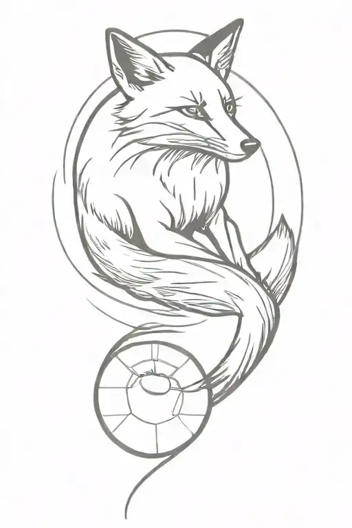 Fox Sitting With Ball In Its Mouth