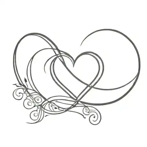 Heart And Moon Joined By Infinity Symbol