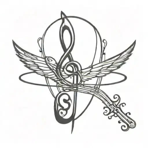 Prometheus Saved By Music Note Intertwined