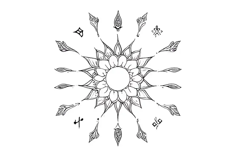 Beautiful Mandala Design Incorporating Symbols