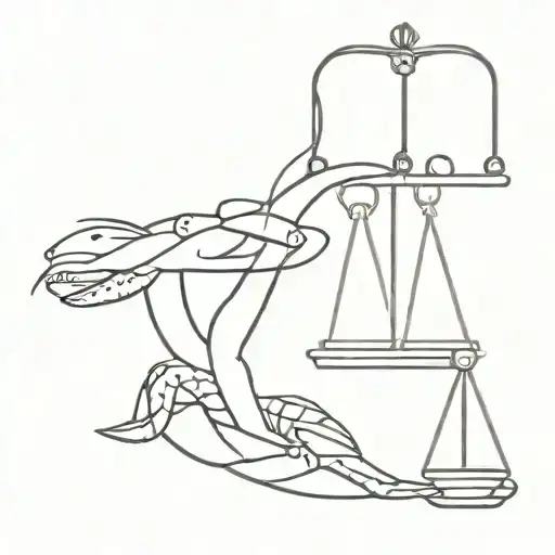 Libra Scales With Medical Snake Balancing Crabs