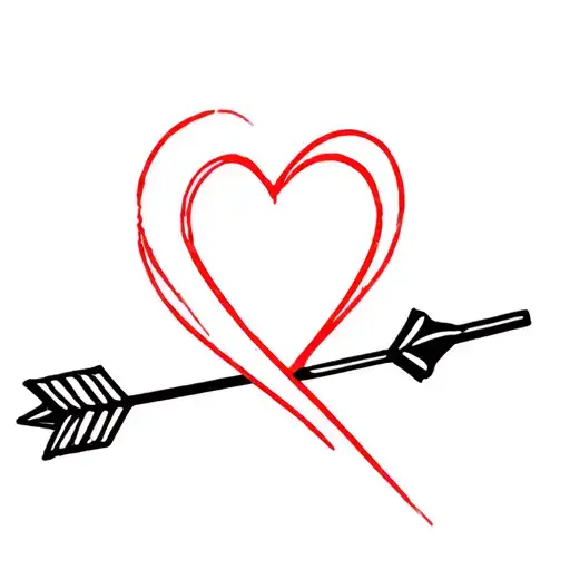 Red Heart With Arrow In It
