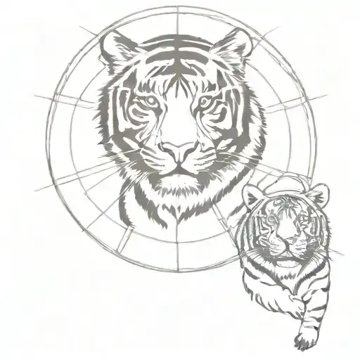 A Tiger As A Sailor Holding Ship Wheel