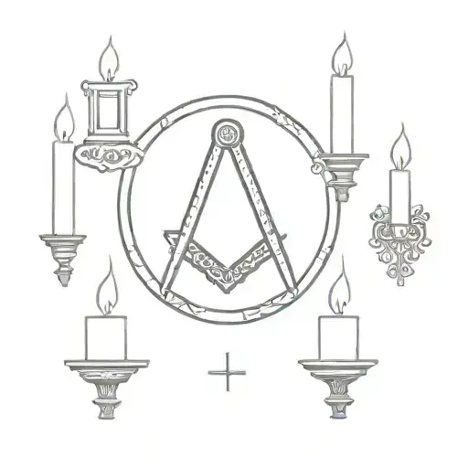 Freemason Altar 7 Candles A Bible