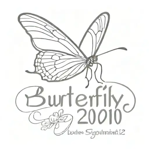 Butterfly With Date And Name