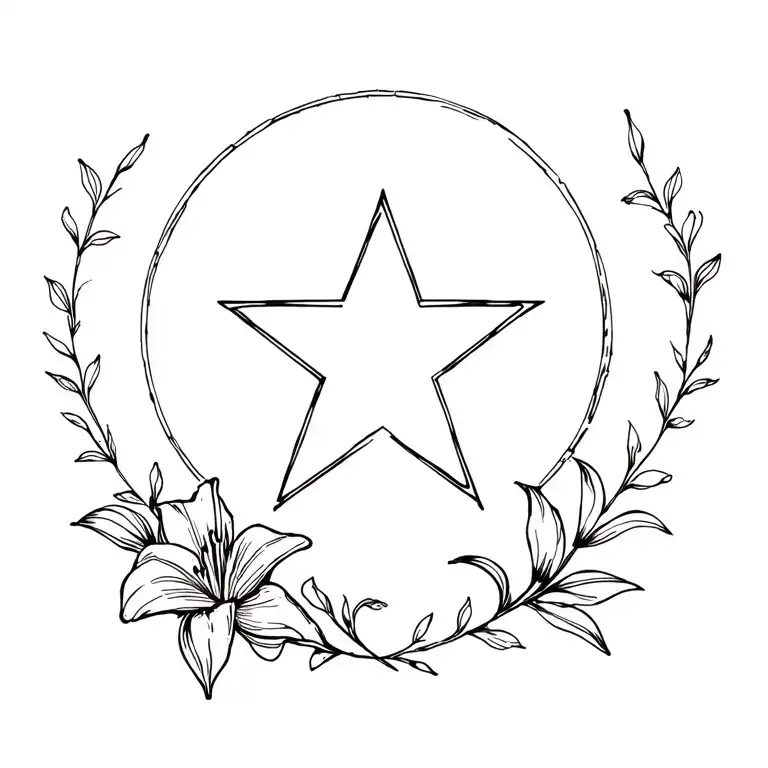 Spine Tattoo With A Gemini Star Sign And Lily Flowers