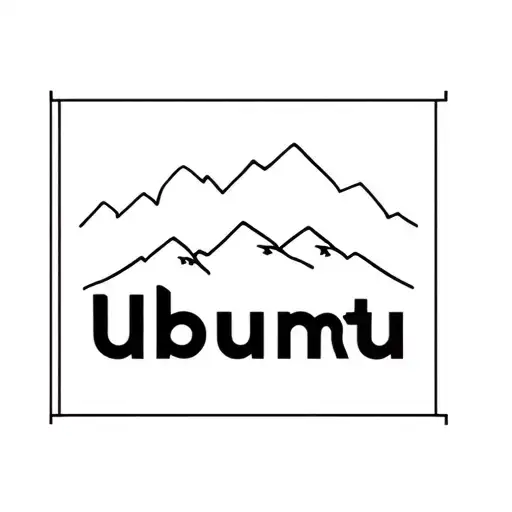Outline Of Table Mountain With Ubuntu In Cursive Font Connecting Underneath