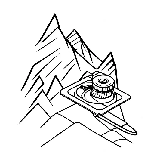 Mountain And Rod And Reel