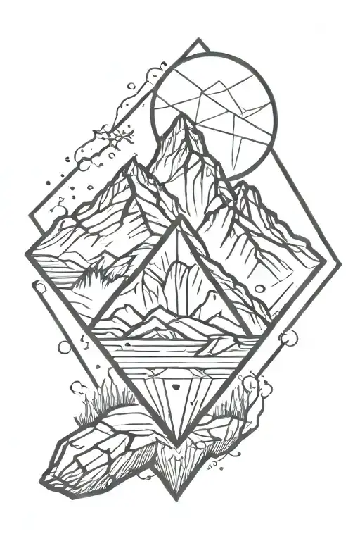 Diamond With Mountains Inside