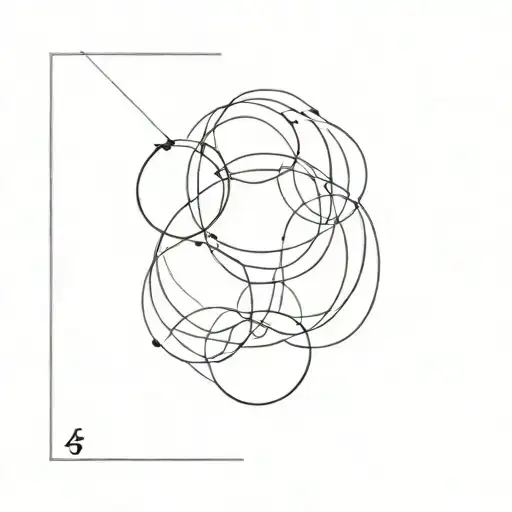 5 Circles Arranged Vertically With Fourth Circle Thinker Than The Rest