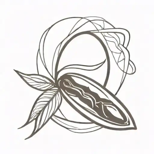 A Minimalist Tattoo Design Of A Coffee Bean Morphing Into A Chef's Knife