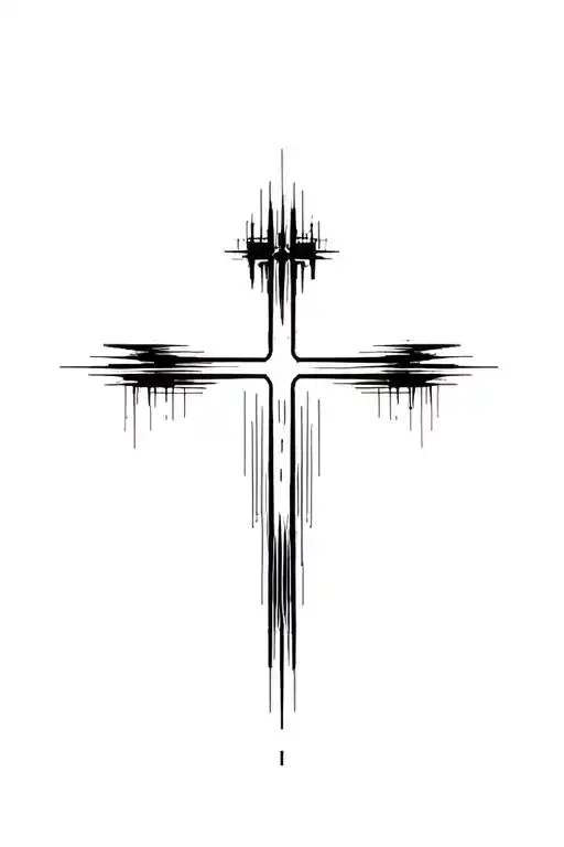 Christian Cross Glitched