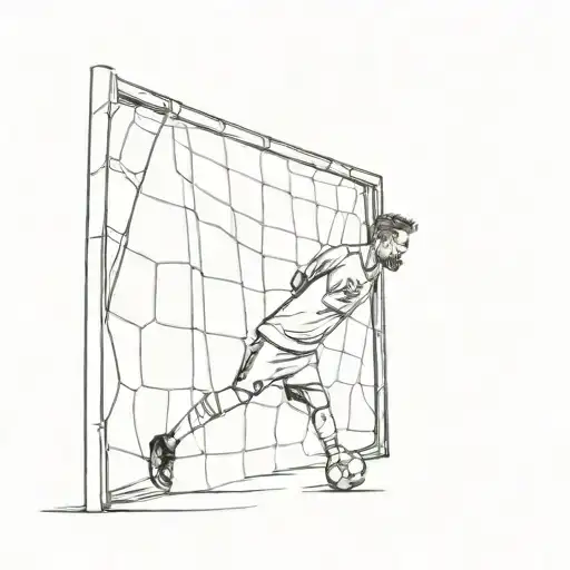 A Minimalist Tattoo Of A Football Goal Post With A Subtle Tribute To David De Gea