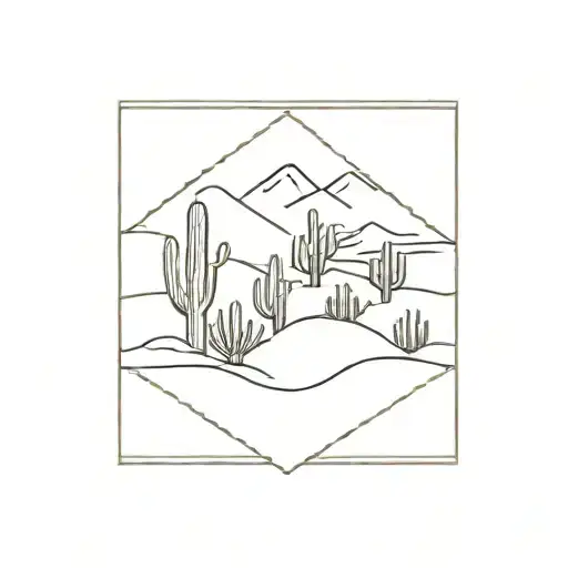 Arizona Desert In Square Frame