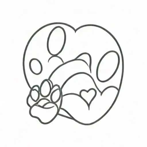 Dog Paw Made Out Of Two Hearts