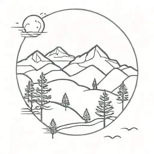 Smaller Simplistic Nature And Trees And Mountains