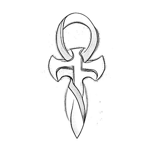 A Cross Symbol With An Infinity Loop Horizontal