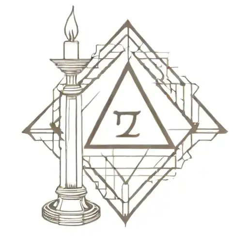 Checkered Floor 7 Candles A Bible All-seeing Eye