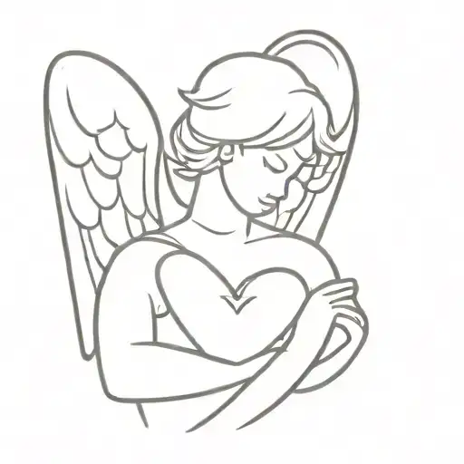 An Angel Crossing His Arms In The Shape Of A Heart