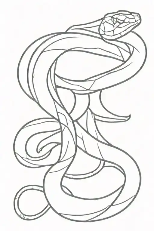 Snake Slithering Between Breast