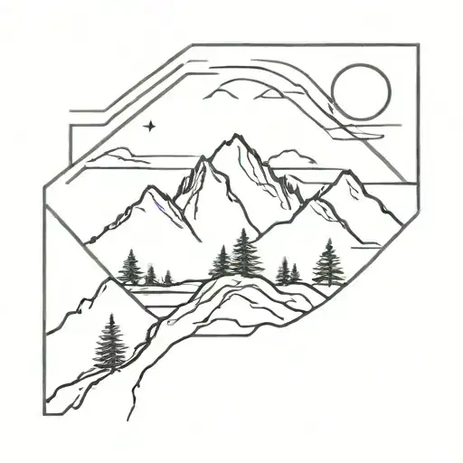 Minimalist Mountain Tattoo Design Inspired