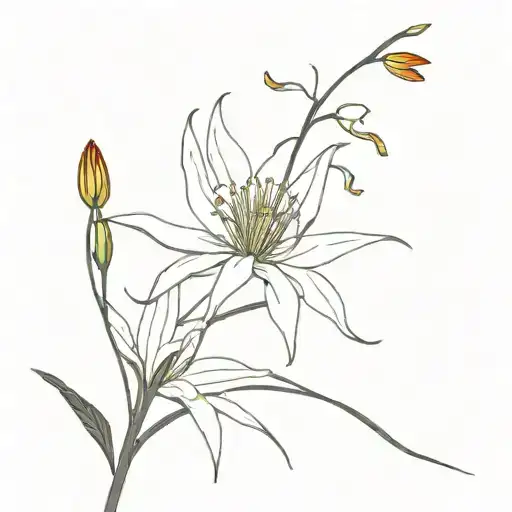 Red Spider Lily Like In Tokyo Ghoul But Make The Petals Colour Yellow And White