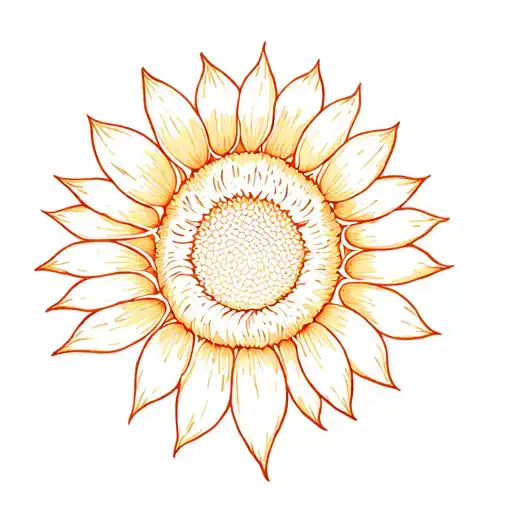 Sunflower And Sun Tattoo Design Combining