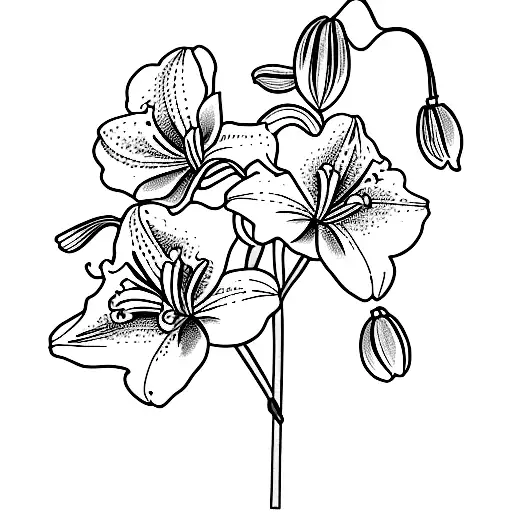 Lily Orchid Geranium