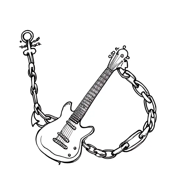 Guitar And Anchor & Chain