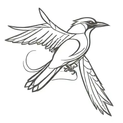 Black And White Flying Magpie