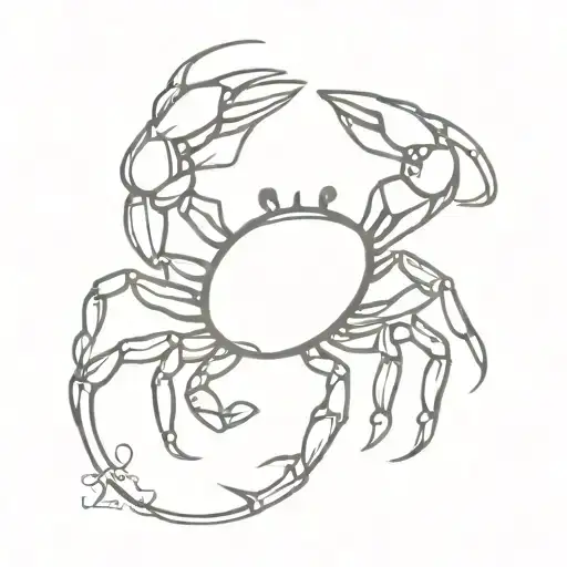 Cancer Crab And Symbol Intertwined