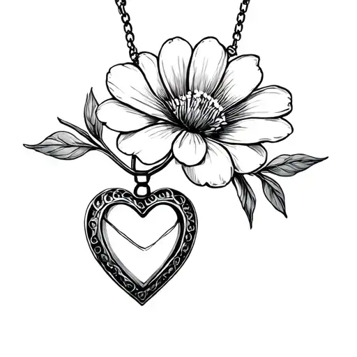 Heart Shaped Locket With Flower In It