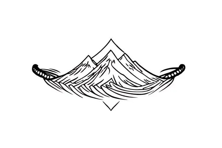 Polynesian Tattoo In Bracelet With A Mountain On It