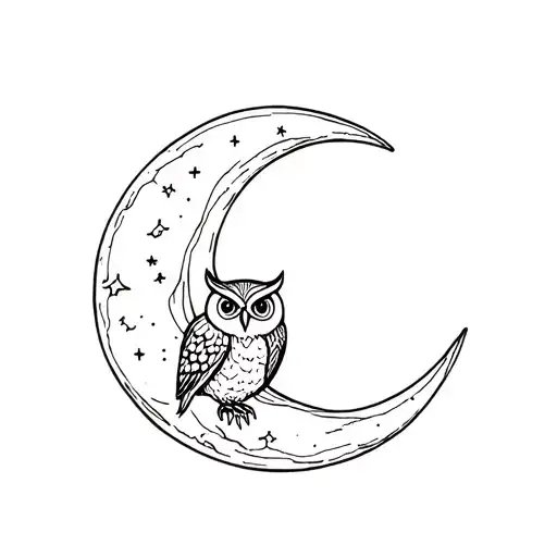 Owl On A Moon