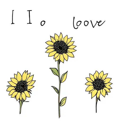 Asl For I Love You With Sunflowers