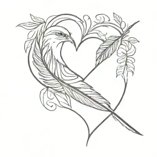 Feather Brids Heart