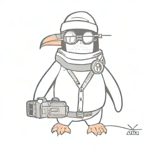 A Penguin With Snowboard Goggles A Beanie Baggy Trousers Holding Two Guns One In Each Hand