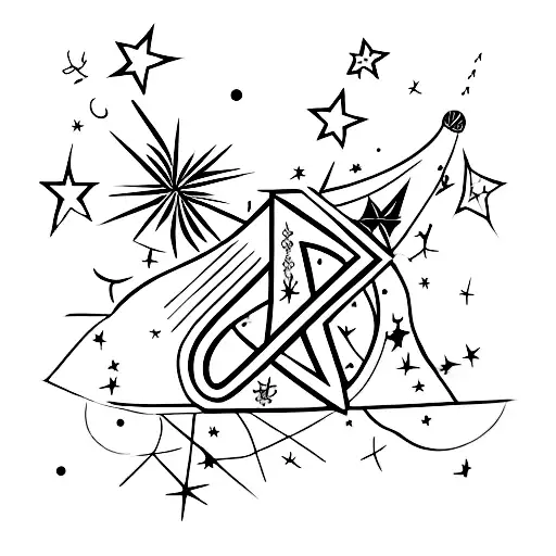Shooting Star With Letters Kw