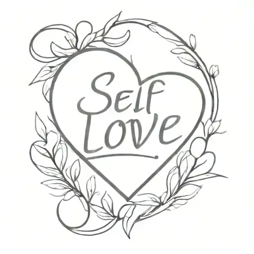 The Word Self Love Inside A Heart Made Only Thornes