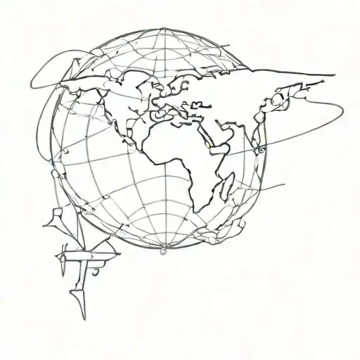 Globe Airplane Flying Towards