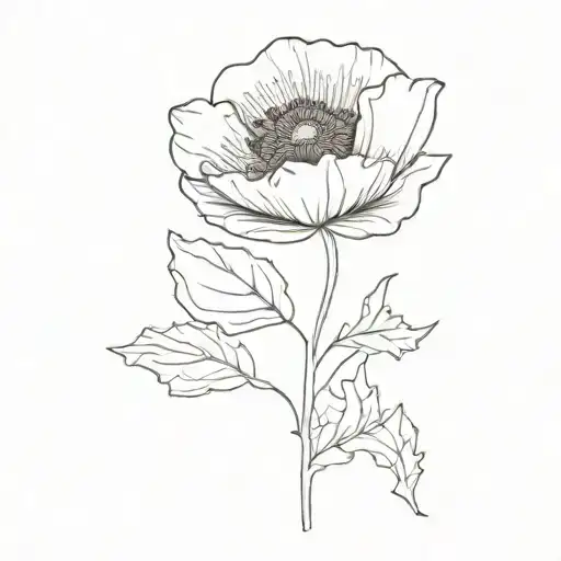 Poppy And Oak Leaf