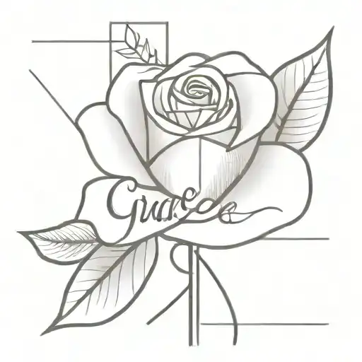 Cross With Rose With The Words Grace And The Date October 12 2024