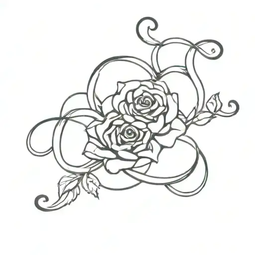 Simple Medusa Head Snakes And Roses Intertwined