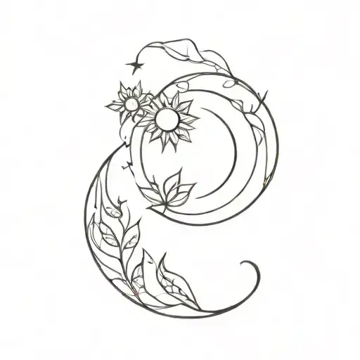 Moon And Sun And Leaves