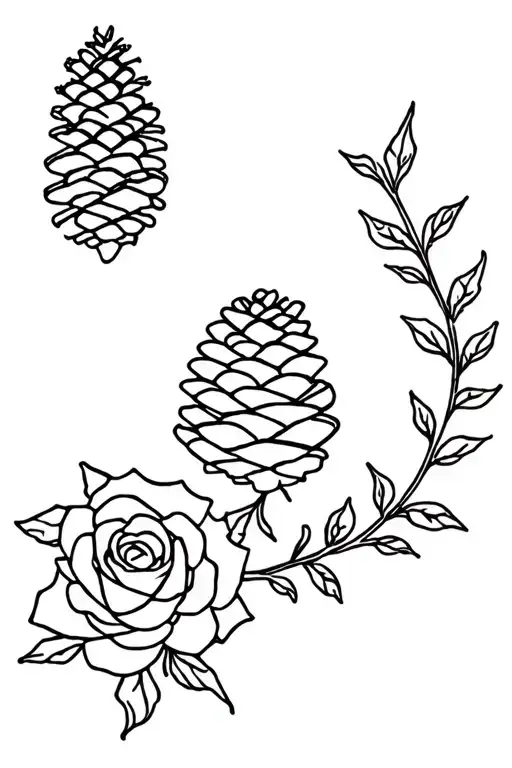 Pine Cone And Rose And Dog